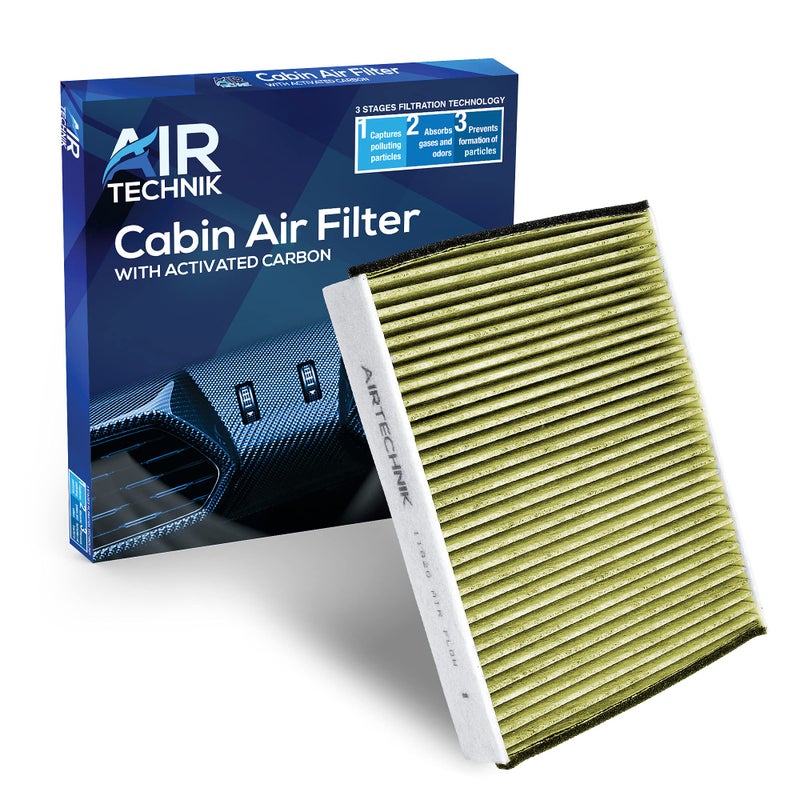 AirTechnik فلتر هواء المقصورة AirTechnik CF11920 PM2.5 مع كربون نشط | يناسب فورد C-Max وEscape 2013-2019، Focus 2012-2018، GT 2017-2022، Transit Connect 2014-2023، لينكولن MKC 2015-2020 - CV6Z-19N619-A - Image 1